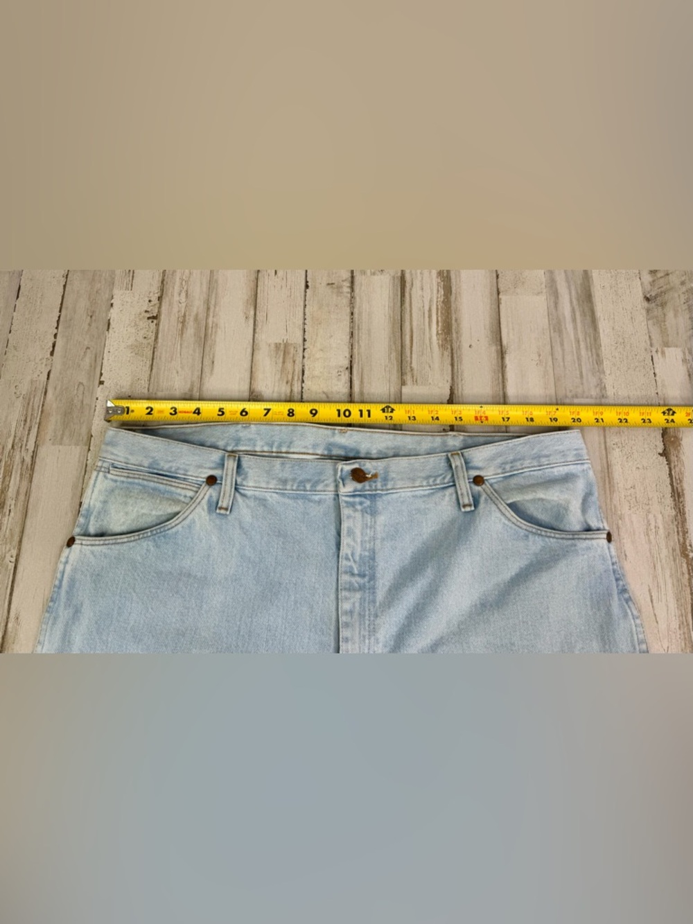 Vintage Wrangler Cowboy Cut Jeans Mens 40x27 Blue Denim Straight Workwear - Picture 6 of 11
